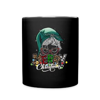 Merry Christmas Christmas Elf Outfit - Full Colour Mug - black - Front