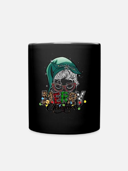 Merry Christmas Christmas Elf Outfit - Full Colour Mug - black
