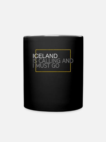 Island Spruch - Tasse einfarbig - Schwarz