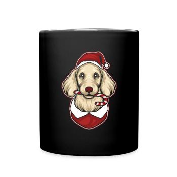 Pull de Noël moche Tshirt Chien de Noël - Mug uni - noir - Devant