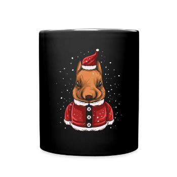 Pull de Noël moche Tshirt Chien de Noël - Mug uni - noir - Devant