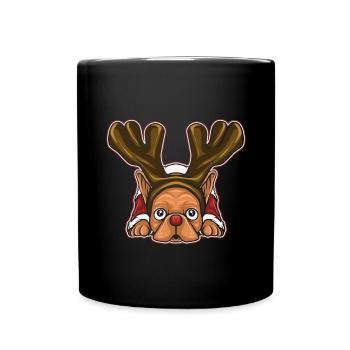 Pull de Noël moche Tshirt Carlin de Noël - Mug uni - noir - Devant