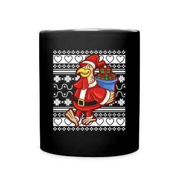 Pull de Noël moche Tshirt Canard de Noël - Mug uni - noir - Devant