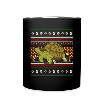 Pull de Noël moche Tortue de Noël - Mug uni - noir - Devant