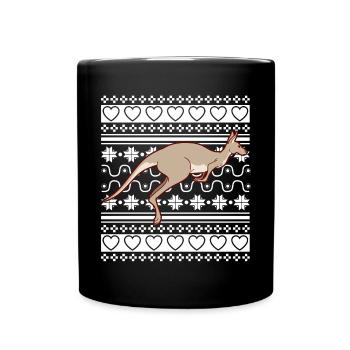 Ugly Christmas Sweater Tshirt Christmas Kangaroo - Full Colour Mug - black - Front