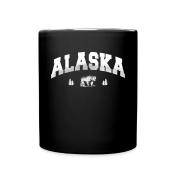 Alaska Geschenk Kinder Herren Damen USA Natur Eis - Tasse einfarbig - Schwarz - Vorne