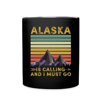 Alaska Gift USA Nature Bear Denali Grizzly Forest - Full Colour Mug - black - Front