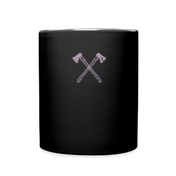 Axt gekreuzte Äxte - Tasse einfarbig - Schwarz - Vorne