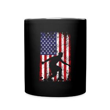 Bocce ball american flag, bocce ball - Tasse einfarbig - Schwarz - Vorne