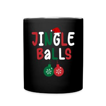 Tinsel Tits And Jingle Balls - Funny Christmas - Full Colour Mug - black - Front