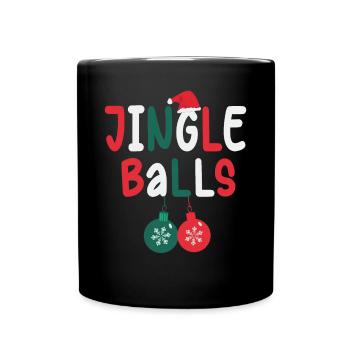 Tinsel Tits And Jingle Balls - Funny Christmas - Full Colour Mug - black - Front