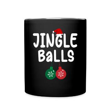 Tinsel Tits And Jingle Balls - Funny Christmas - Full Colour Mug - black - Front