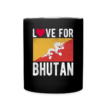Bhutan Souvenir - Full Colour Mug - black - Front