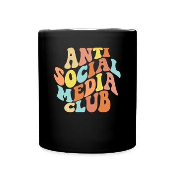 Anti Social Media Club Retro Anti Social Media - Tasse einfarbig - Schwarz - Vorne