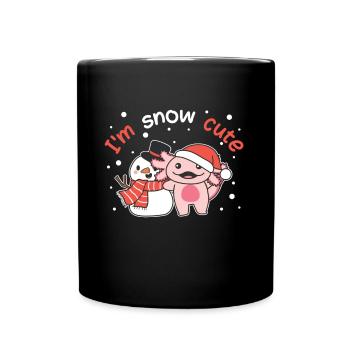 Axolotl I'm snow cute snowman snow pun - Full Colour Mug - black - Front