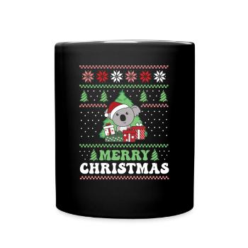 Joyeux Noël rétro moche Noël Koala - Mug uni - noir - Devant