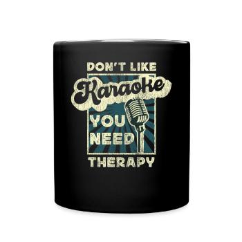 Karaoke Singer 80s Retro Vintage - Tasse einfarbig - Schwarz - Vorne