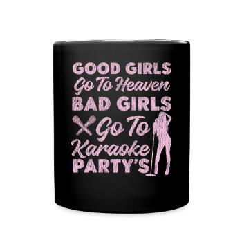 Karaoke Singer Vintage Good Girls - Tasse einfarbig - Schwarz - Vorne