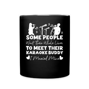 Chanteur de karaoké Mari Femme - Mug uni - noir - Devant