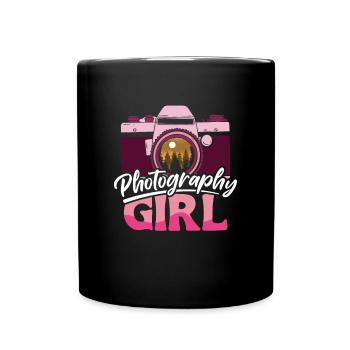 Photographie Fille Chemise Cadeau - Mug uni - noir - Devant