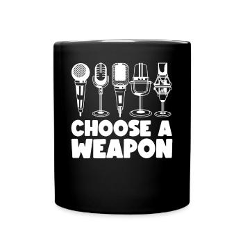 Karaoke Singer Microphone Vocalist - Full Colour Mug - black - Front