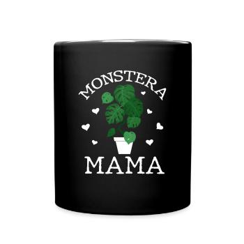 Monstera Mama - Tasse einfarbig - Schwarz - Vorne