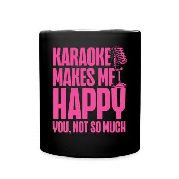 Karaoke Singer 80s Retro Karaoke - Tasse einfarbig - Schwarz - Vorne