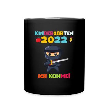 Kindergarten 2022 Ich Komme Kindergartenkind Ninja - Tasse einfarbig - Schwarz - Vorne