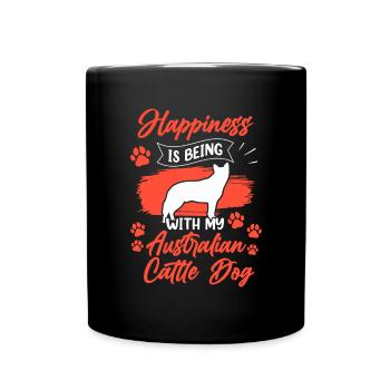 Le bouvier australien fait un chien de troupeau heureux - Mug uni - noir - Devant