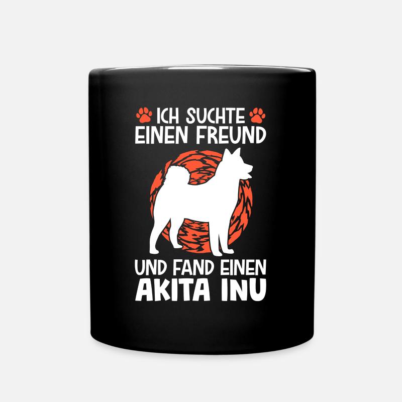 Akita Inu gefunden japanischer Spitz - Tasse einfarbig - Schwarz