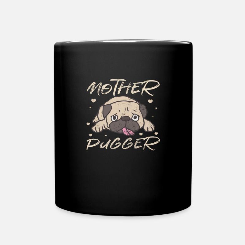 Mops - Tasse einfarbig - Schwarz