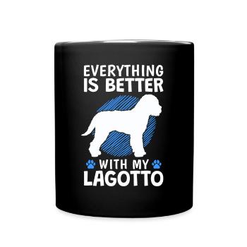 Everything better with Lagotto Romagnolo Truffle Dog - Full Colour Mug - black - Front