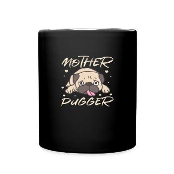 Mops Hund Hundefreund Haustier Möpse Pug Geschenk - Tasse einfarbig - Schwarz - Vorne