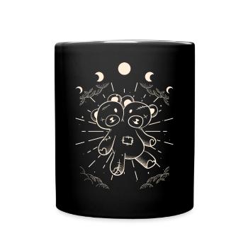 Kawaii Bear Moon Phases Gothic Two Headed Bear - Mug uni - noir - Devant