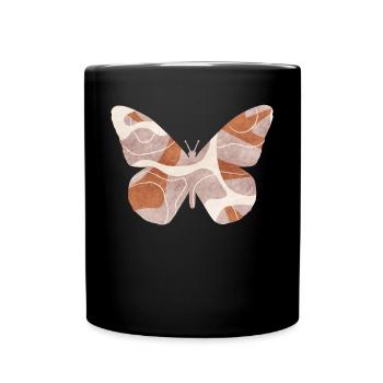 Bohemian Aesthetic Hippie Butterfly - Full Colour Mug - black - Front