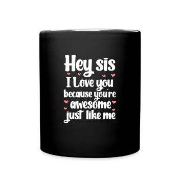 Soeur - Mug uni - noir - Devant