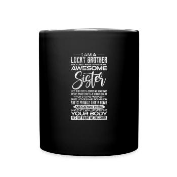 Sister Brother Siblings Family Gift - Full Colour Mug - black - Front