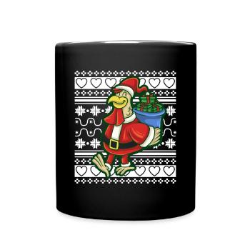 Ugly Christmas Sweater Tshirt Christmas Duck - Full Colour Mug - black - Front