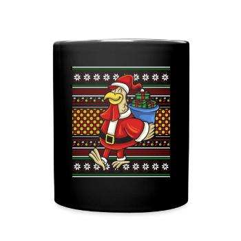 Pull de Noël moche Tshirt Canard de Noël - Mug uni - noir - Devant
