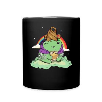 Avant Garde Aesthetic Funny Kawaii Frog - Tasse einfarbig - Schwarz - Vorne