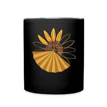 Avant Garde Aesthetic Sunflower Button Weirdcore - Tasse einfarbig - Schwarz - Vorne