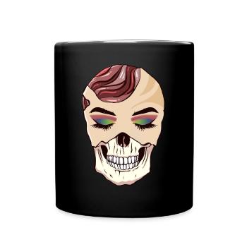 Avant Garde Aesthetic Gothic Skull Goth Hippie - Tasse einfarbig - Schwarz - Vorne