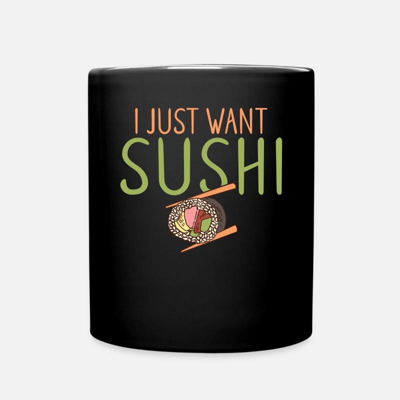 Japanisches Essen Sushi Liebhaber Geschenk - Tasse einfarbig - Schwarz