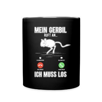 Ma gerbille appelle la gerbille de rat de course - Mug uni - noir - Devant