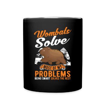 Australischer Wombat - Tasse einfarbig - Schwarz - Vorne