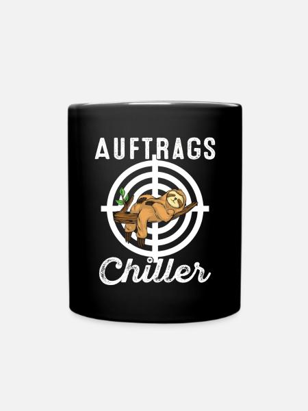 Faultier Tshirt Damen Herren Faul Müde Bürohumor - Tasse einfarbig - Schwarz