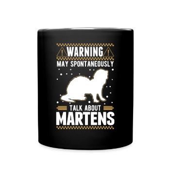 Warning Marder Mink Badger Pine Marten - Full Colour Mug - black - Front