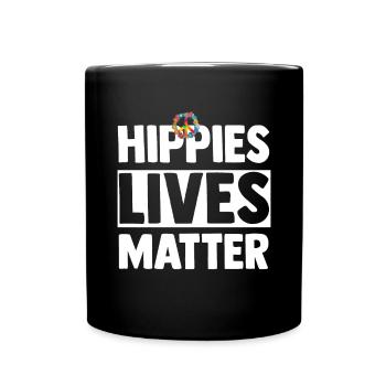 Hippie Peace Groovy Flowerpower Boho Woodstock - Full Colour Mug - black - Front