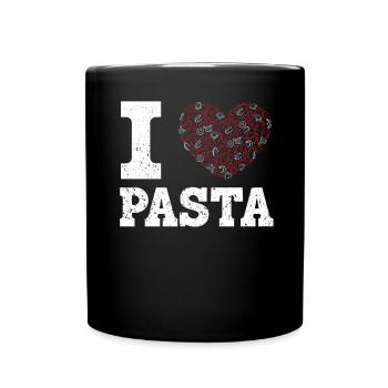 Ich liebe Pasta Italienisches Essen Liebhaber Spaghetti Esser - Tasse einfarbig - Schwarz - Vorne