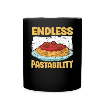 Endlose Pastabilität Italienisches Essen Spaghetti Esser - Tasse einfarbig - Schwarz - Vorne